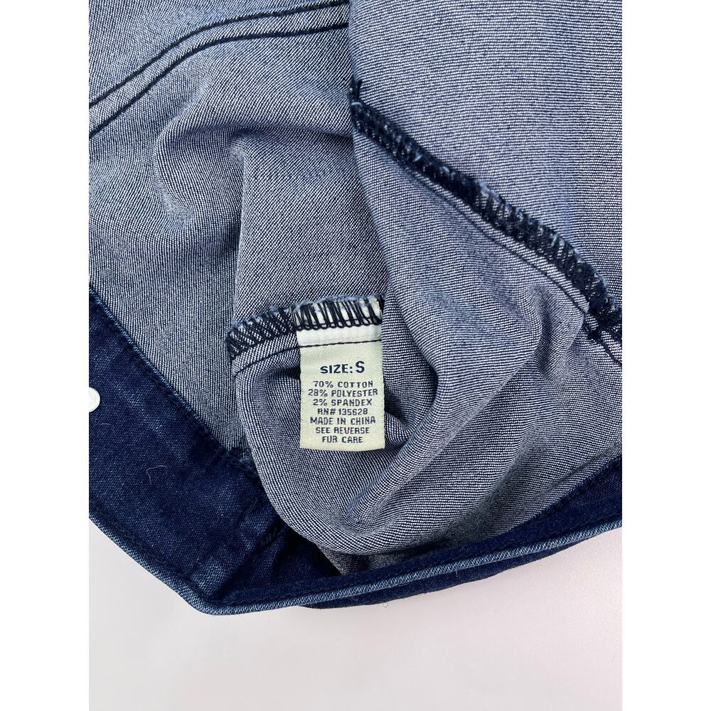 Dkin Jeans Dark Wash distressed Denim Jacket Size Small - Picture 8 of 10